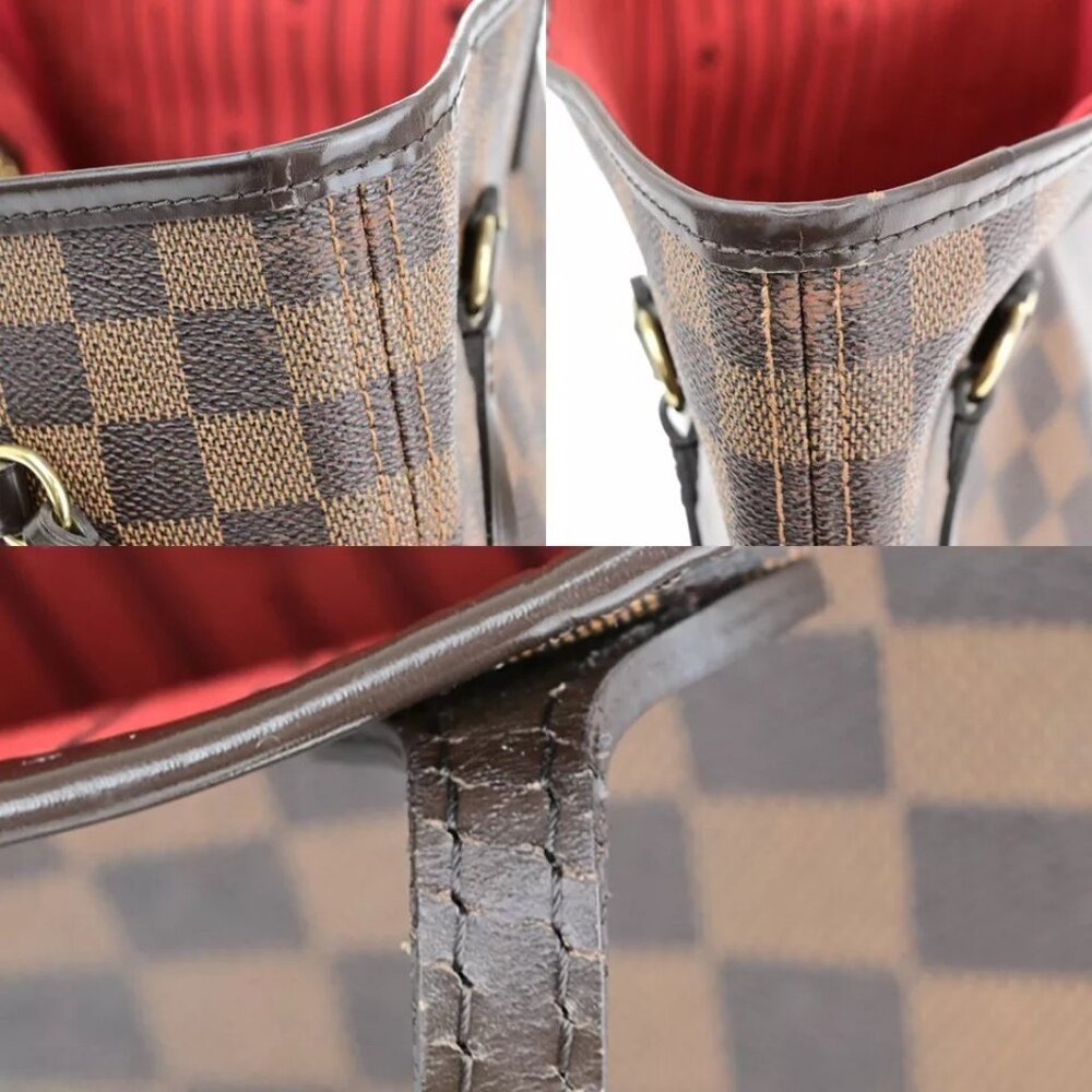 LOUIS VUITTON Neverfull MM Shoulder Tote Bag Damier Leather - Picture 4 of 16